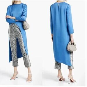 Veronica Beard Rome Asymmetrical Midi Tunic Top in French Blue 8